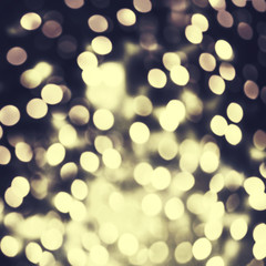 Night Bokeh ligts - Golden and black glitter christmas abstract