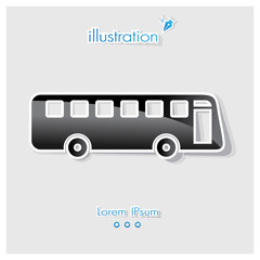 Bus Symbol, Black Color ,Vector EPS10 illustration