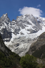 Fototapeta na wymiar Mont Blanc von Courmayeur. Aostatal. Italien 