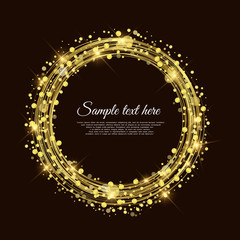 Golden circle background vector Abstract Background