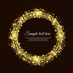 Golden circle background vector Abstract Background