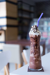 Chocolate smoothie with whipped cream