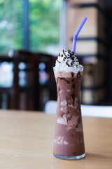 Chocolate smoothie with whipped cream