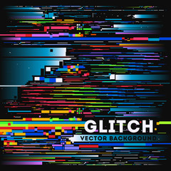 Vector tv glitch digital background