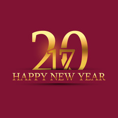 Happy New Year 2017 background.
New Year banner with golden symbols. 