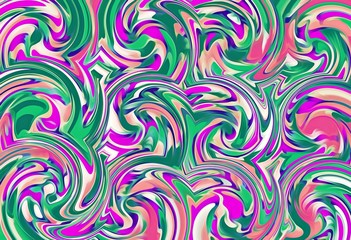 pink purple and green curly painting abstract background
