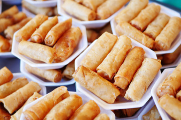 spring roll in styrofoam container