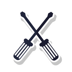 Screwdriver icon. Tool instrument and repair theme. Isolated design. Vector illustration