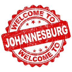 welcome to Johannesburg blue round vintage stamp