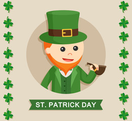 leprechaun in circle vector illustration design