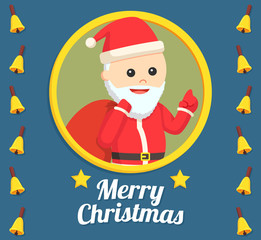 circle logo santa claus with blue backround color