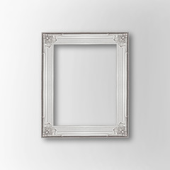 silver picture frame with clipping path