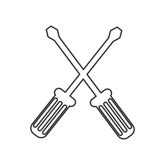 Screwdriver icon. Tool instrument and repair theme. Isolated design. Vector illustration