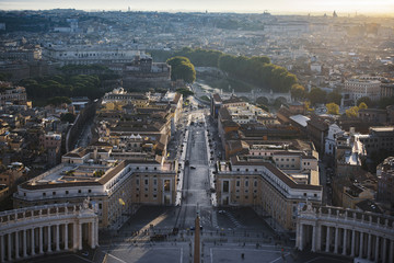 San Pietro Square in Vatican, view from aabove.