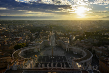 Naklejka na ściany i meble Rome and Vatican in the morning