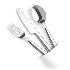 White Convert Napkin Fork Knife Spoon