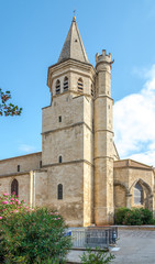 Fototapeta na wymiar Tower bell of Madeleine church in Beziers - France
