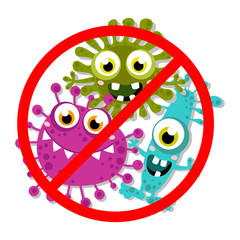 Germ, Bacteria, Virus, Microbe, Pathogen Characters. Cartoon, fun for children characters. Vector illustration