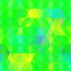 Abstract hipsters seamless pattern with bright colored rhombus. Geometric background green yellow color. Vector