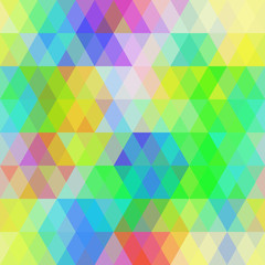 Abstract hipsters seamless pattern with bright colored rhombus. Geometric background rainbow color. Vector