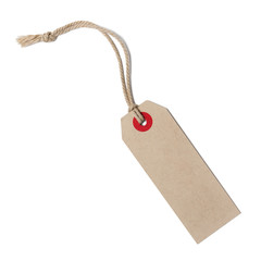 Empty shopping tag template with clipping path