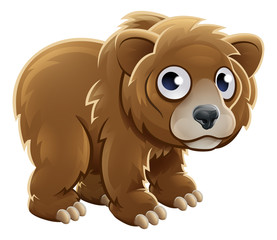 Cartoon Grizzly Bear Animal Character