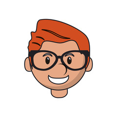 Man cartoon with glasses icon. Avatar people and person theme. Isolated design. Vector illustration