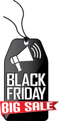 Black friday big sale tag, vector illustration