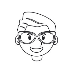 Man cartoon with glasses icon. Avatar people and person theme. Isolated design. Vector illustration
