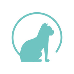 Cat silhouette icon. Pet animal domestic and care theme. Isolated design. Vector illustration