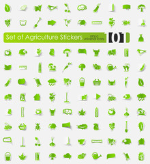 Set of agriculture stickers