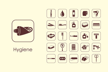 Set of hygiene simple icons