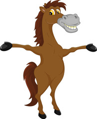 horse cartoon waving