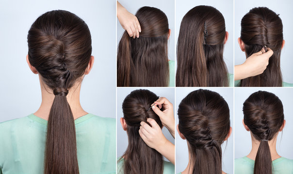 hairstyle ponytail with twist hair tutorial