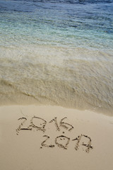  2016 and 2017 year on the sand beach