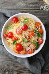 tasty spaghetti with cheese