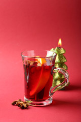 hot wine in glass
