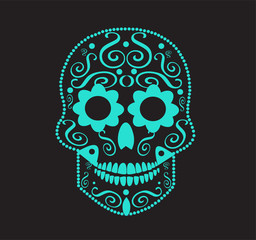 Skull vector background for fashion design, patterns, tattoos, day of the dead