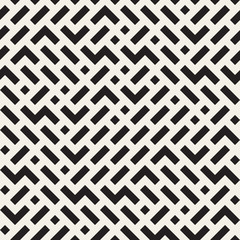 Vector Seamless Black And White Irregular Jumble Geometric Shapes Pattern