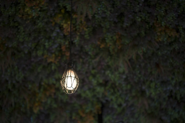 Lighting candles or false The suspended ceiling made of flowers.