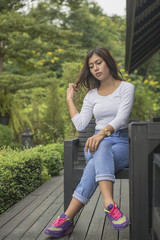 A young beautiful Asians woman