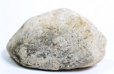 Fototapeta na wymiar Single natural stone on white background