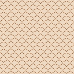 Brown net on beige background seamless pattern