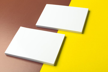 Business cards Mockup on two color background