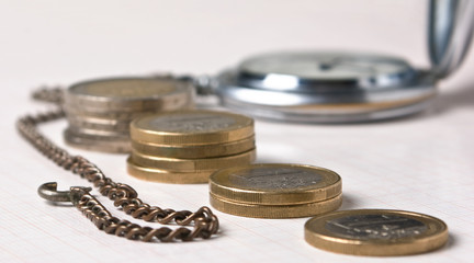 pocket watches and coins