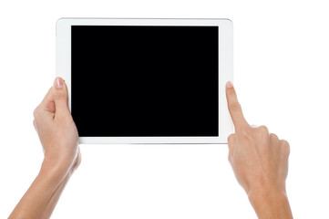 Tablet pc device in use