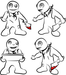 trick or treat - bloody, creepy kids