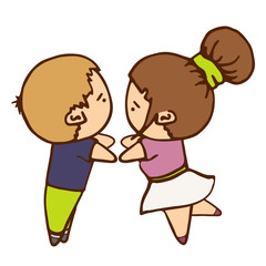 Cute mini girl and boy.