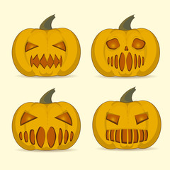 set of Halloween pumpkin