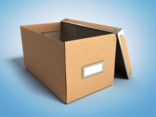 Office paper box for documents 3d render on gradient